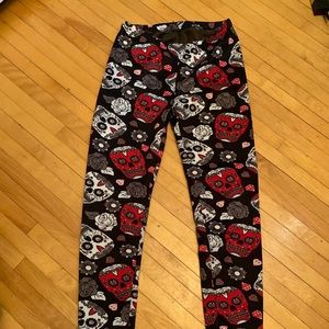 Fleece Skull Leggings. Size 4-12
